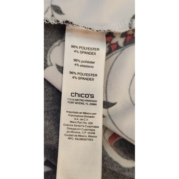 Chicos Womens Size 1‎ US 8 Shift Dress Stretch Paisley Knit Swing 3/4 Sleeves - Picture 10 of 11